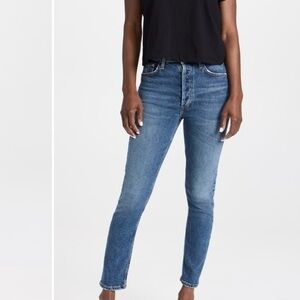 NWOT Agolde Nico High Rise Slim Fit Straight Ankle Jeans Midwash Size 25